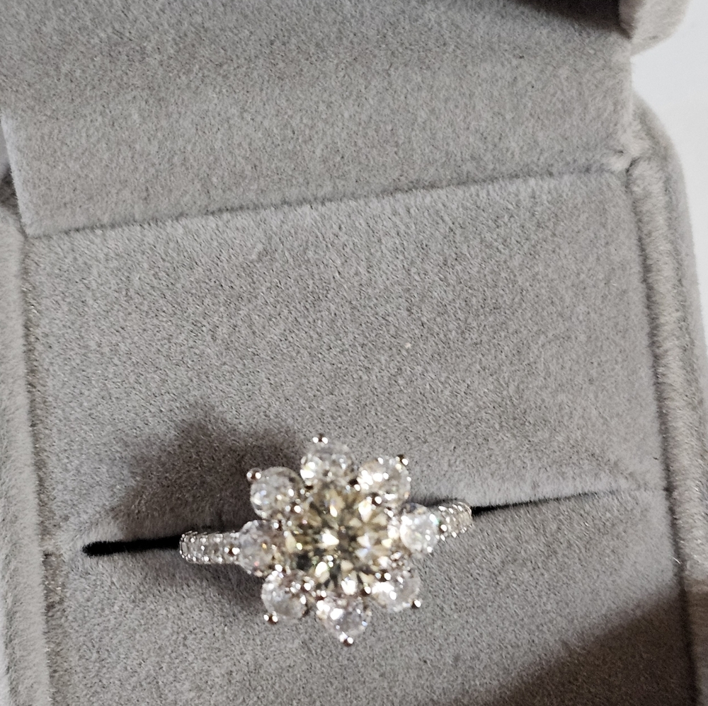 GRA Certified Moissanite Ring in Sterling Silver Size 4.75! 💍 - Picture 9 of 12